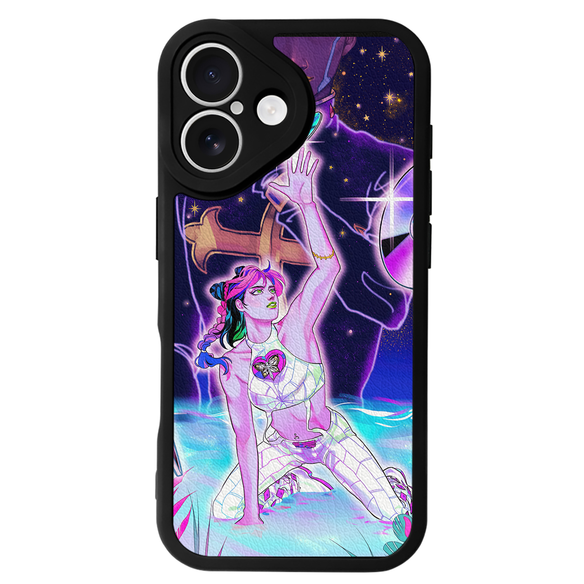 （画像用） ジョジョの奇妙な冒険 JoJo's Bizarre Adventure 【iPhone 16シリーズ対応】シリコンスマホケース（レザー調） 材質：シリコン